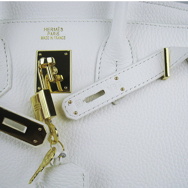 Replica Hermes Birkin 30CM Togo Leather Bag White 6088 On Sale